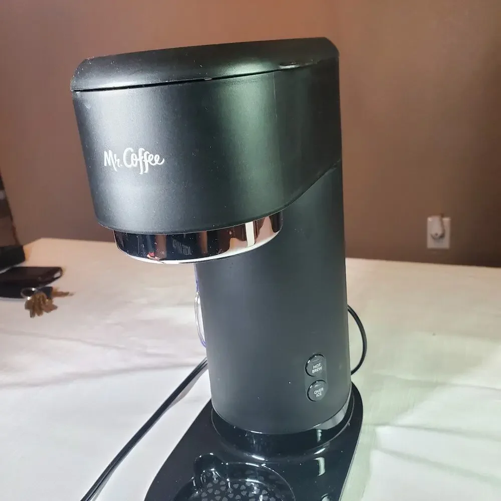 Mr Coffee Iced and Hot Single Serve Coffee Maker Black K Cup Pod Machine